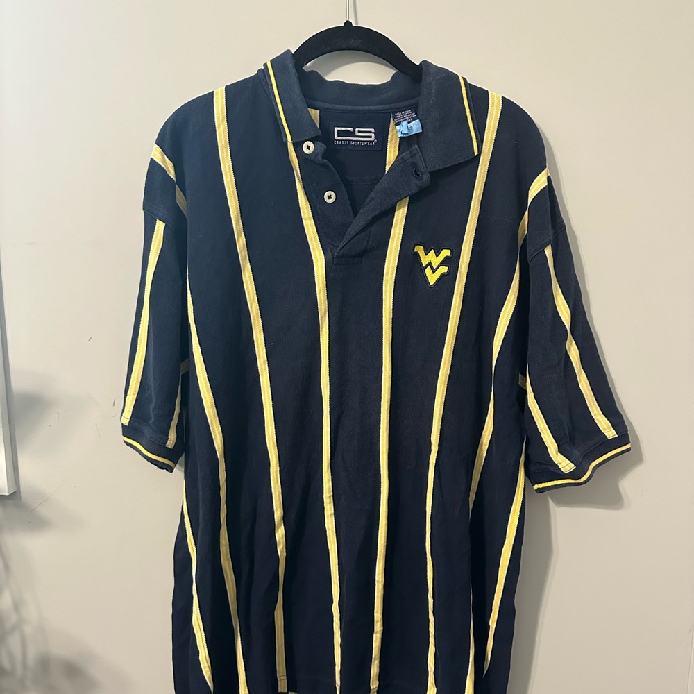 Vintage West Virginia university striped polo
